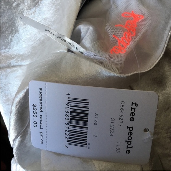 NWT Vintage Free People White Satin Silver Crush Jumpsuit size 6 - Picture 6 of 8